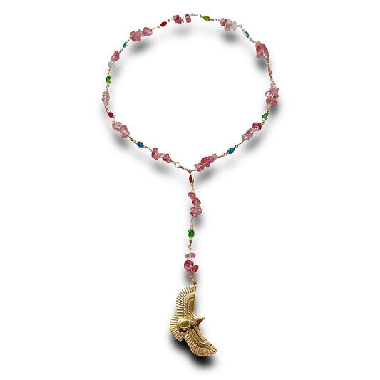 Power and Strength Necklace - Rose Quartz