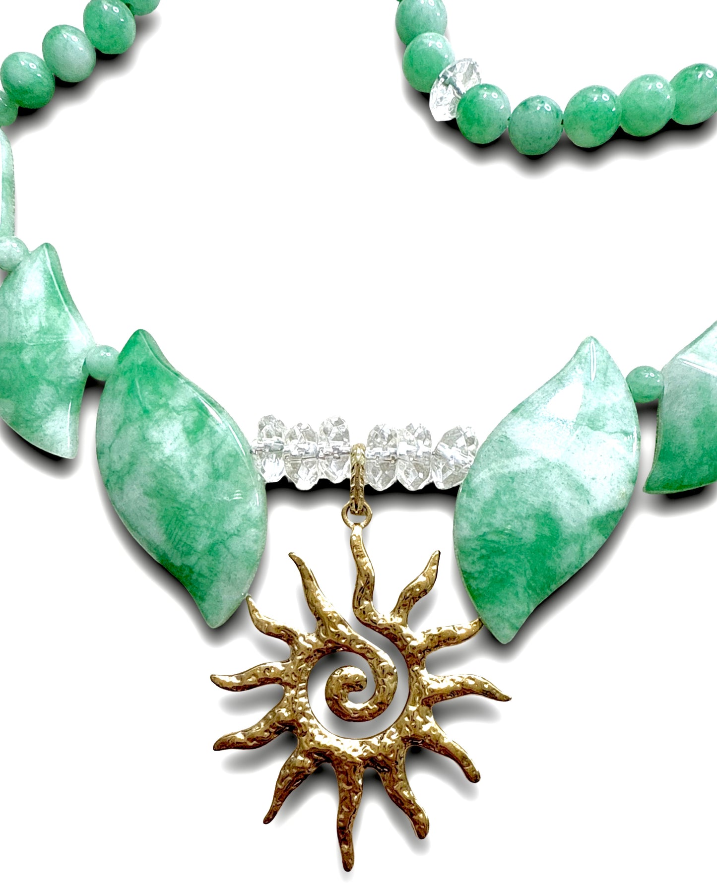 Jade Sun Necklace - Clear