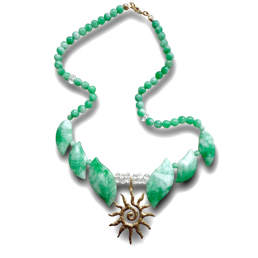 Jade Sun Necklace - Clear