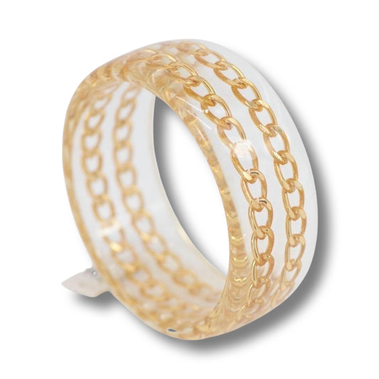 Clear Resin Chain Bangle