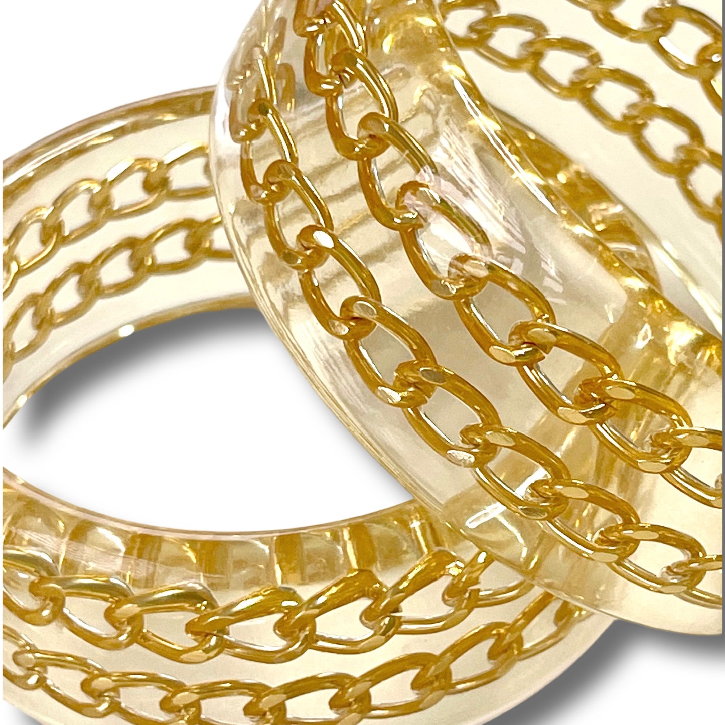 Clear Resin Chain Bangle