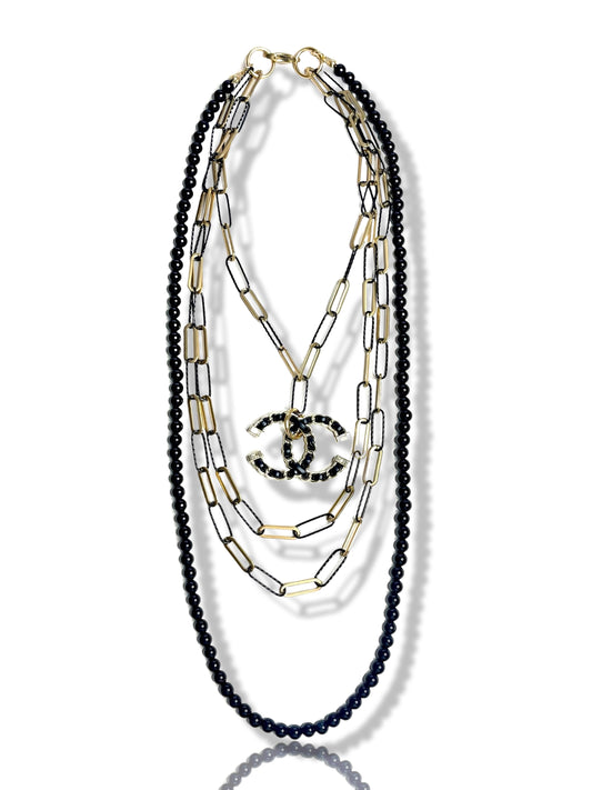 Vintage CC Layering Re-Worked Layering Necklace