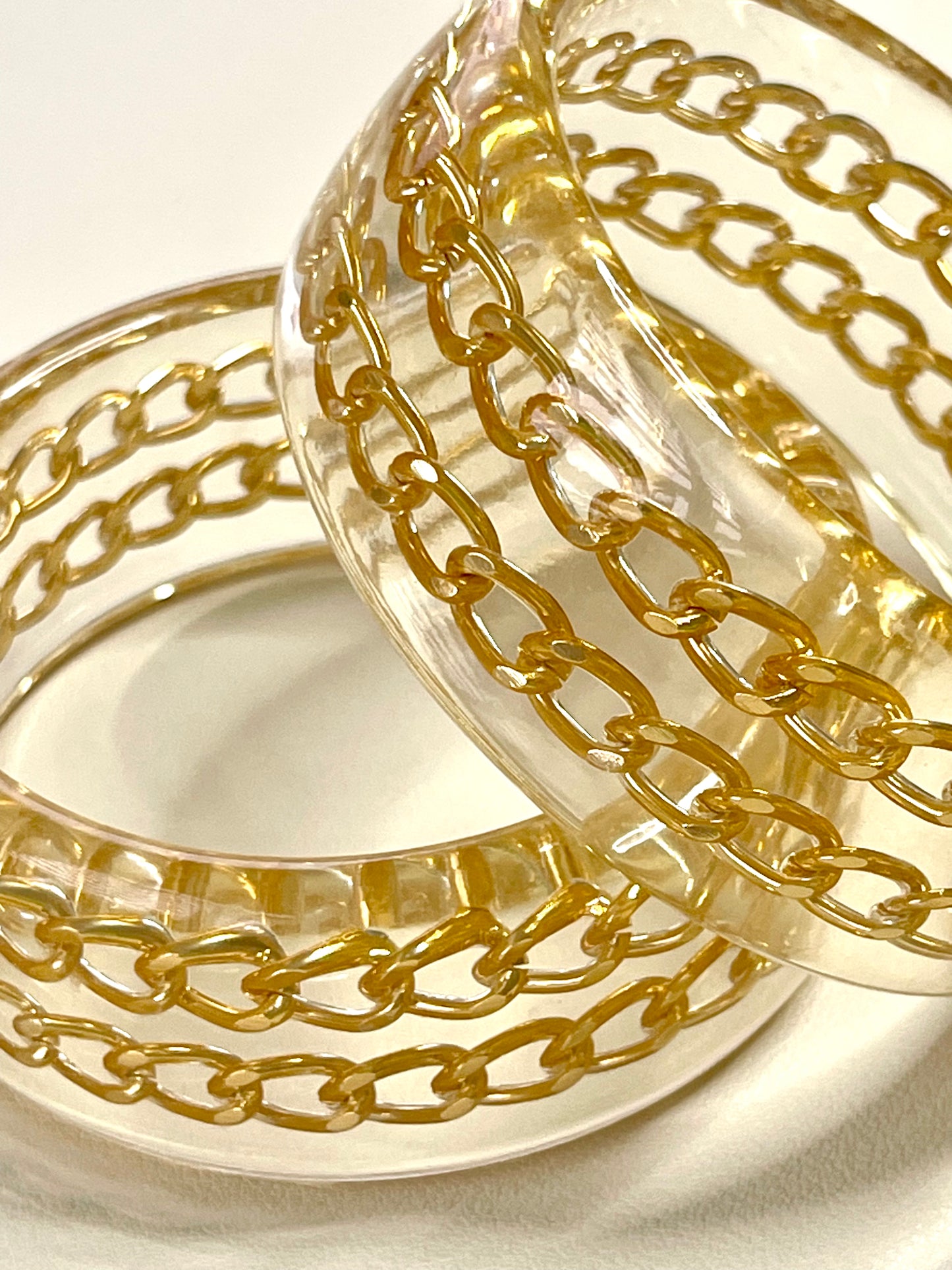 Clear Resin Chain Bangle