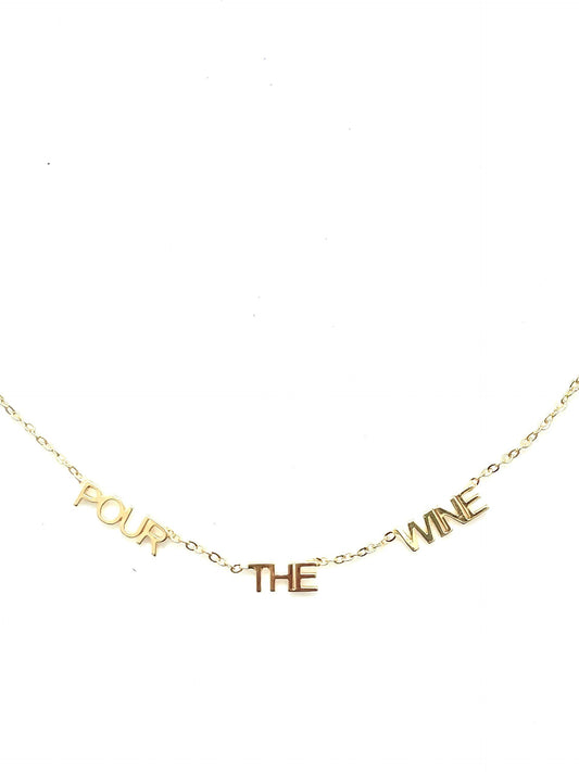 “Pour The Wine | Rosé” Gold Filled Necklace