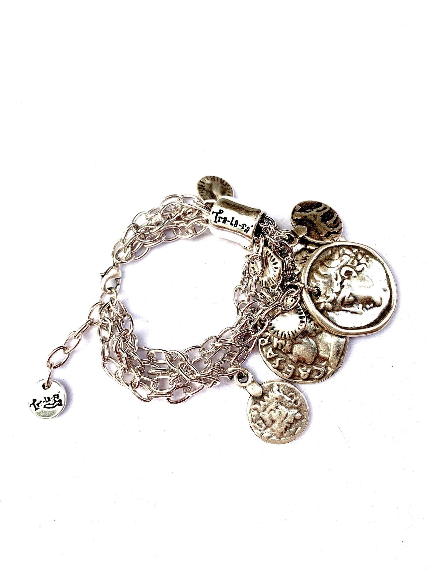 Tra-La-Rá Multi-Coins Silver Chains Bracelet