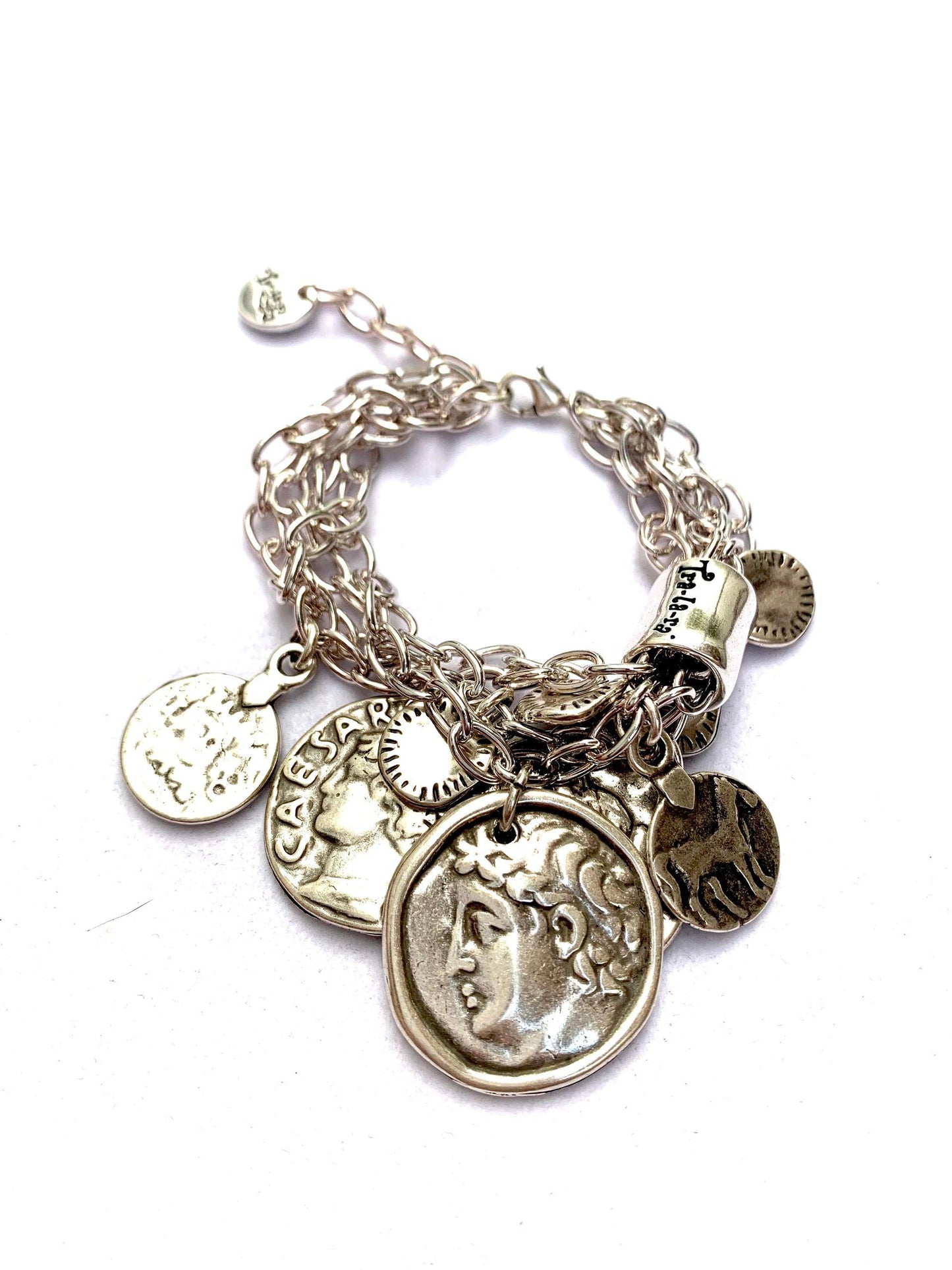 Tra-La-Rá Multi-Coins Silver Chains Bracelet