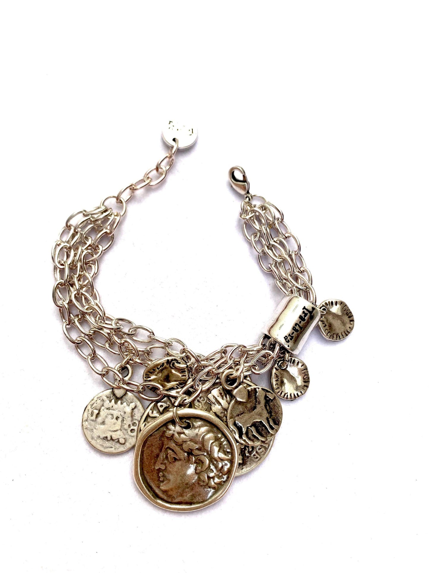 Tra-La-Rá Multi-Coins Silver Chains Bracelet