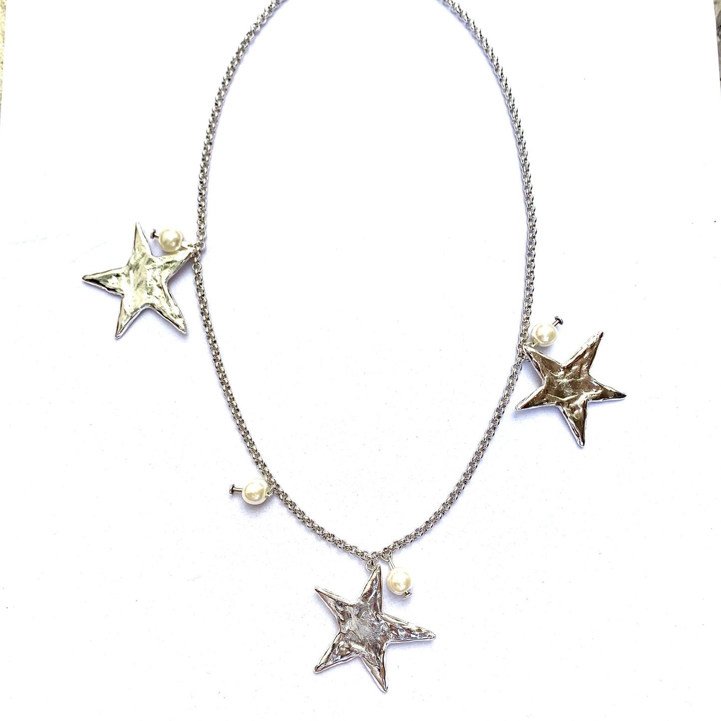 Tra-La-Rá Pearled Stars Long Necklace