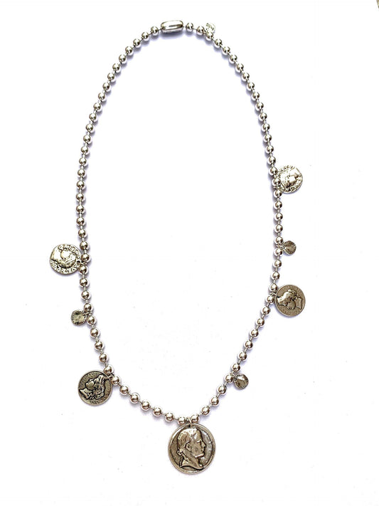 Tra-La-Rá Coin Medals Long Necklace