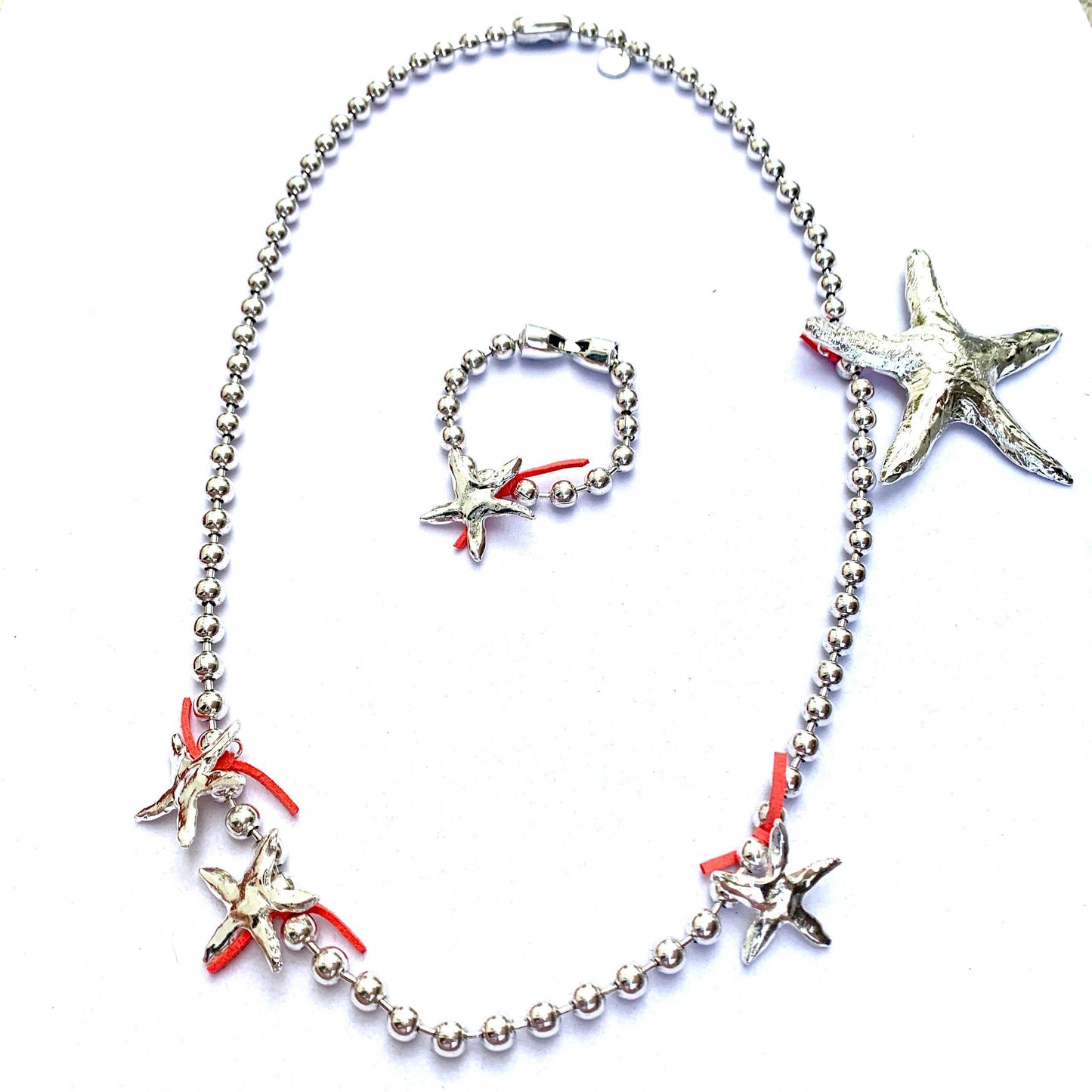 Tra-La-Rá Sea Star Coral Long Necklace