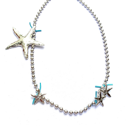 Tra-La-Rá Sea Star Blue Long Necklace