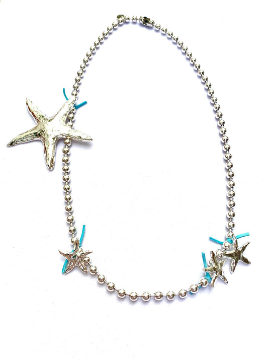 Tra-La-Rá Sea Star Blue Long Necklace