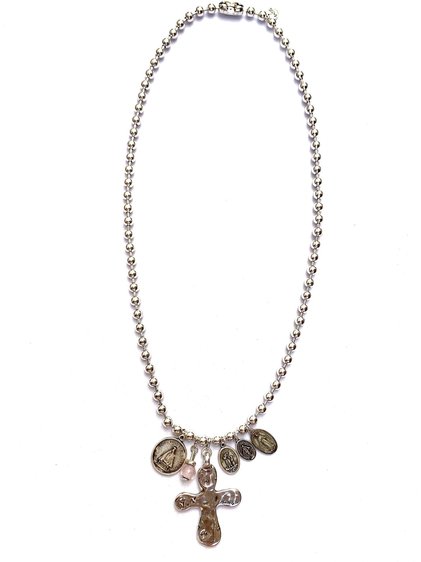 Tra-La-Rá Medals Cross Long Necklace