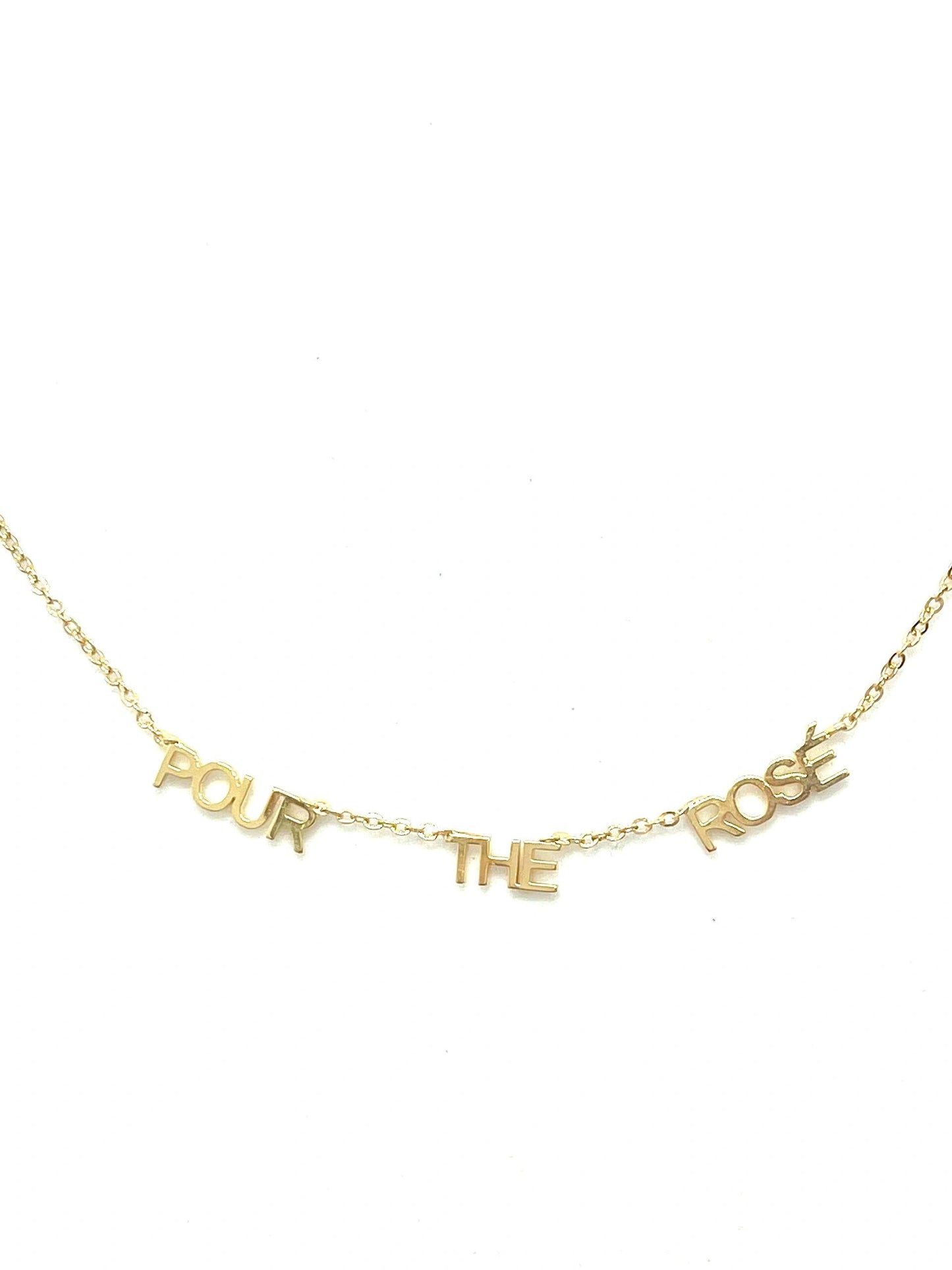 “Pour The Wine | Rosé” Gold Filled Necklace