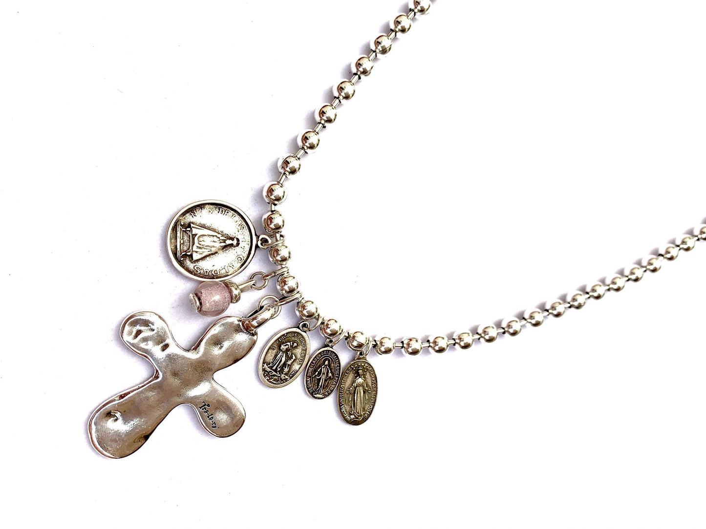 Tra-La-Rá Medals Cross Long Necklace