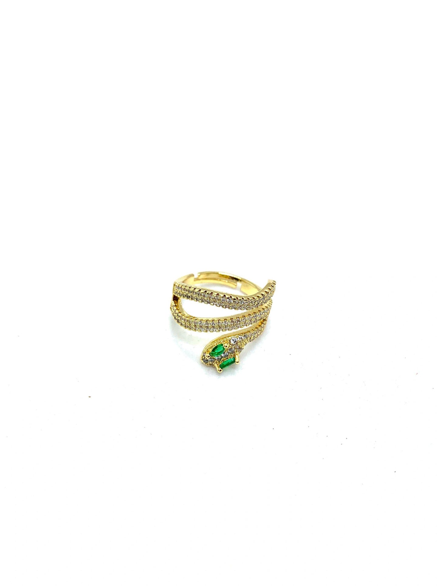 Green Eyed Snake Ring