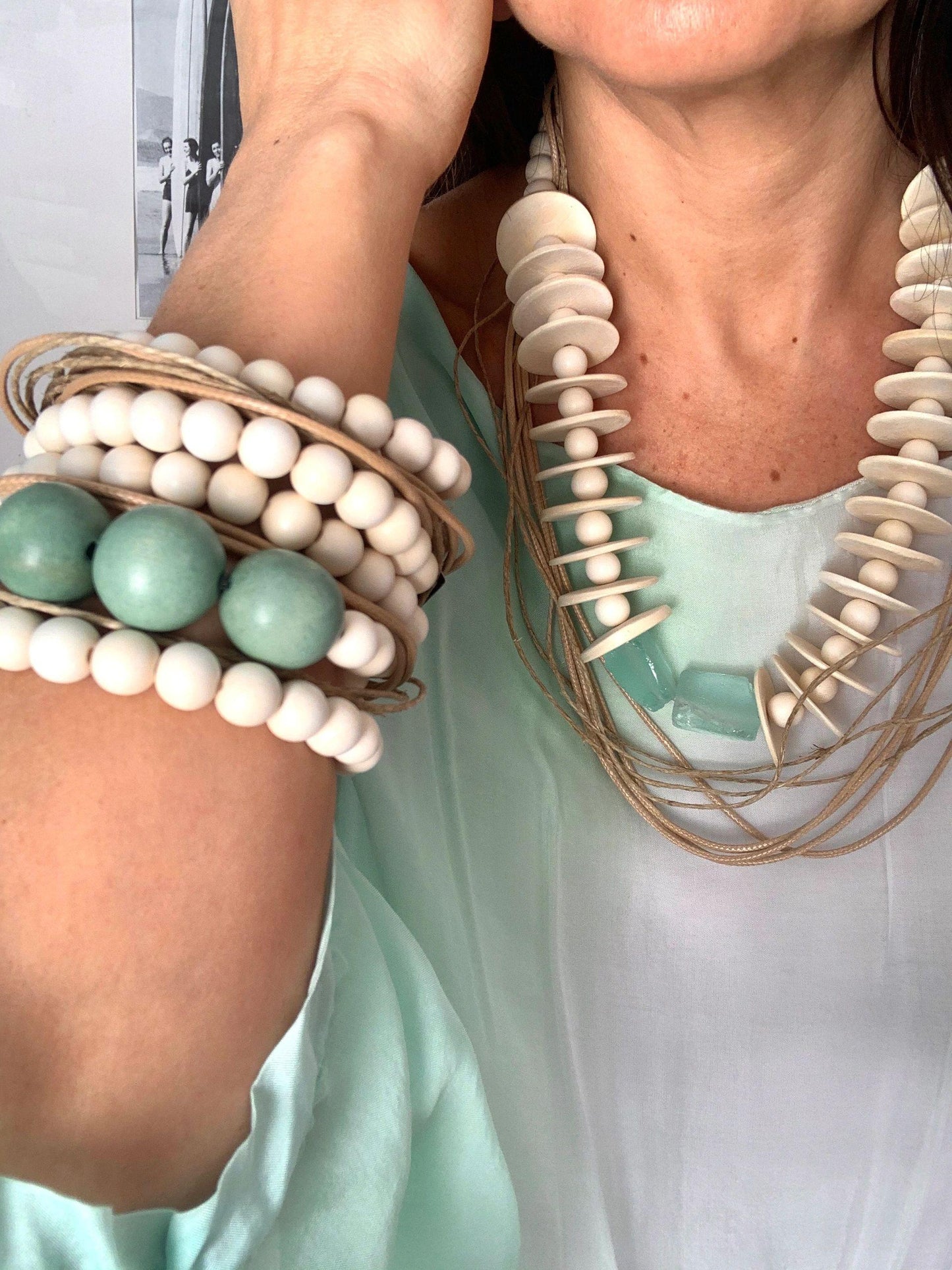 Natural Coconut Afrostyle Greek Designer Bracelet