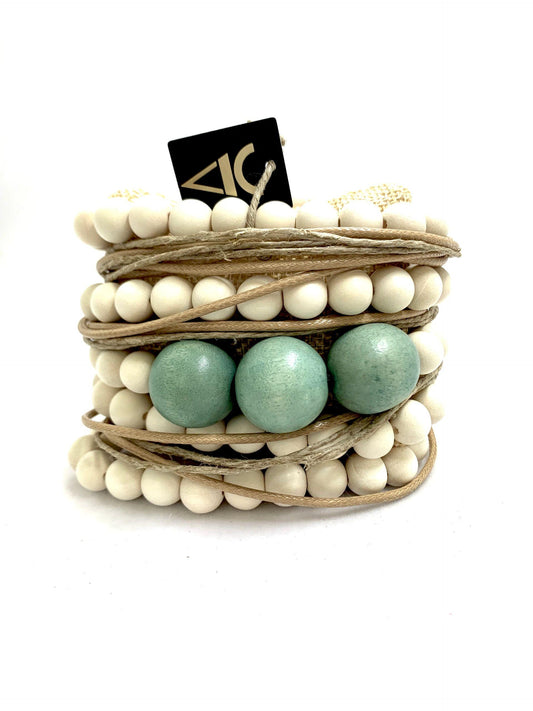 Natural Coconut Afrostyle Greek Designer Bracelet