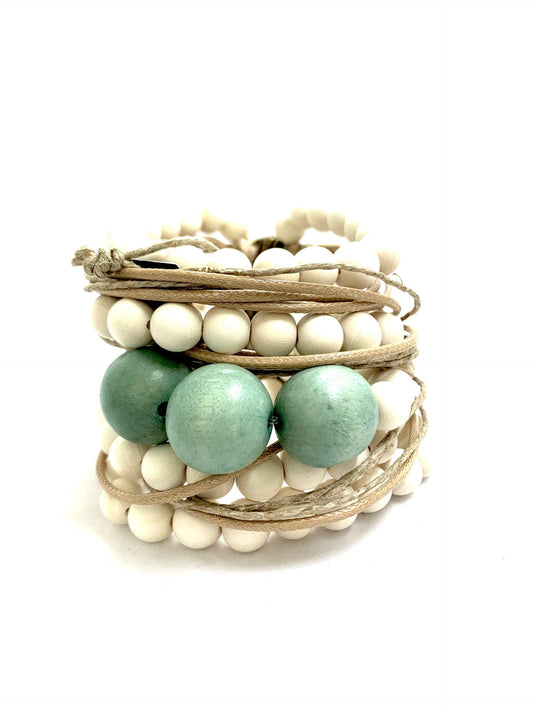 Natural Coconut Afrostyle Greek Designer Bracelet