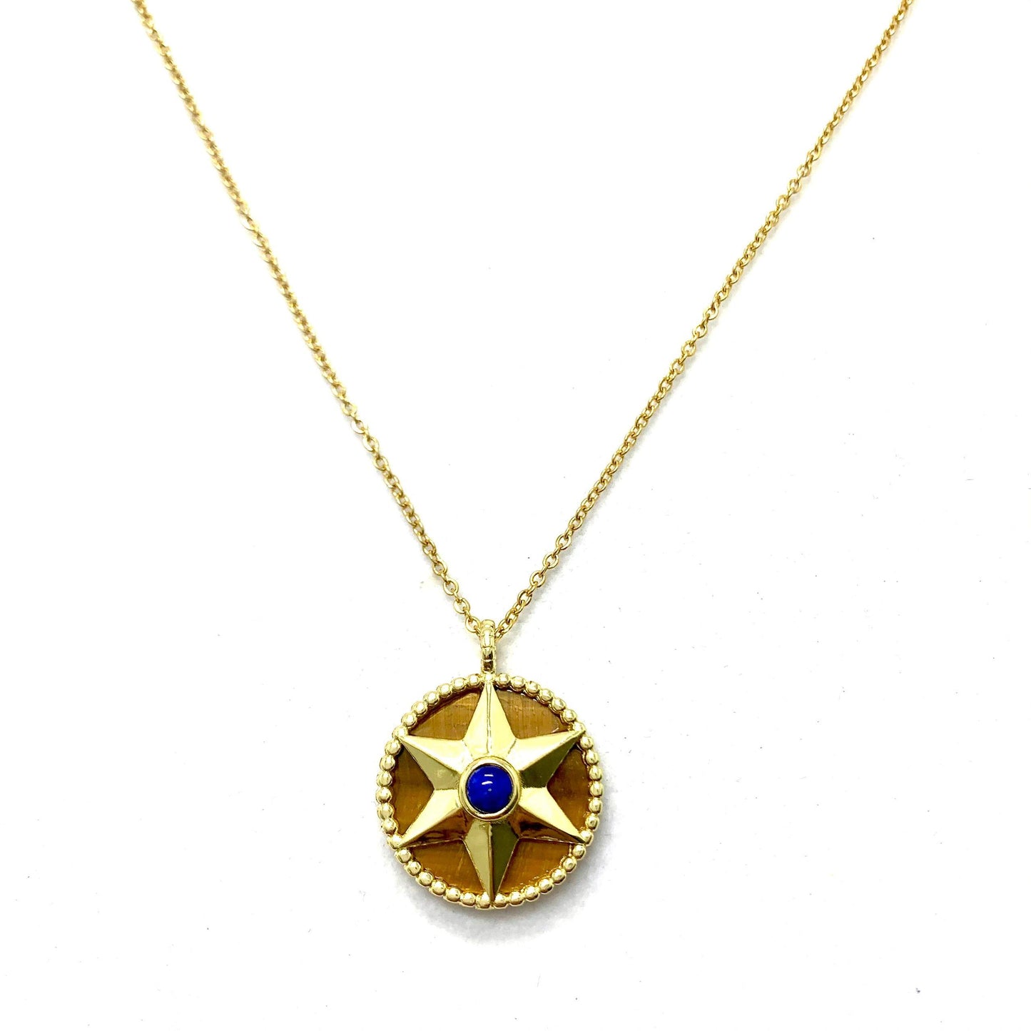 Compass Natural Stone Necklace