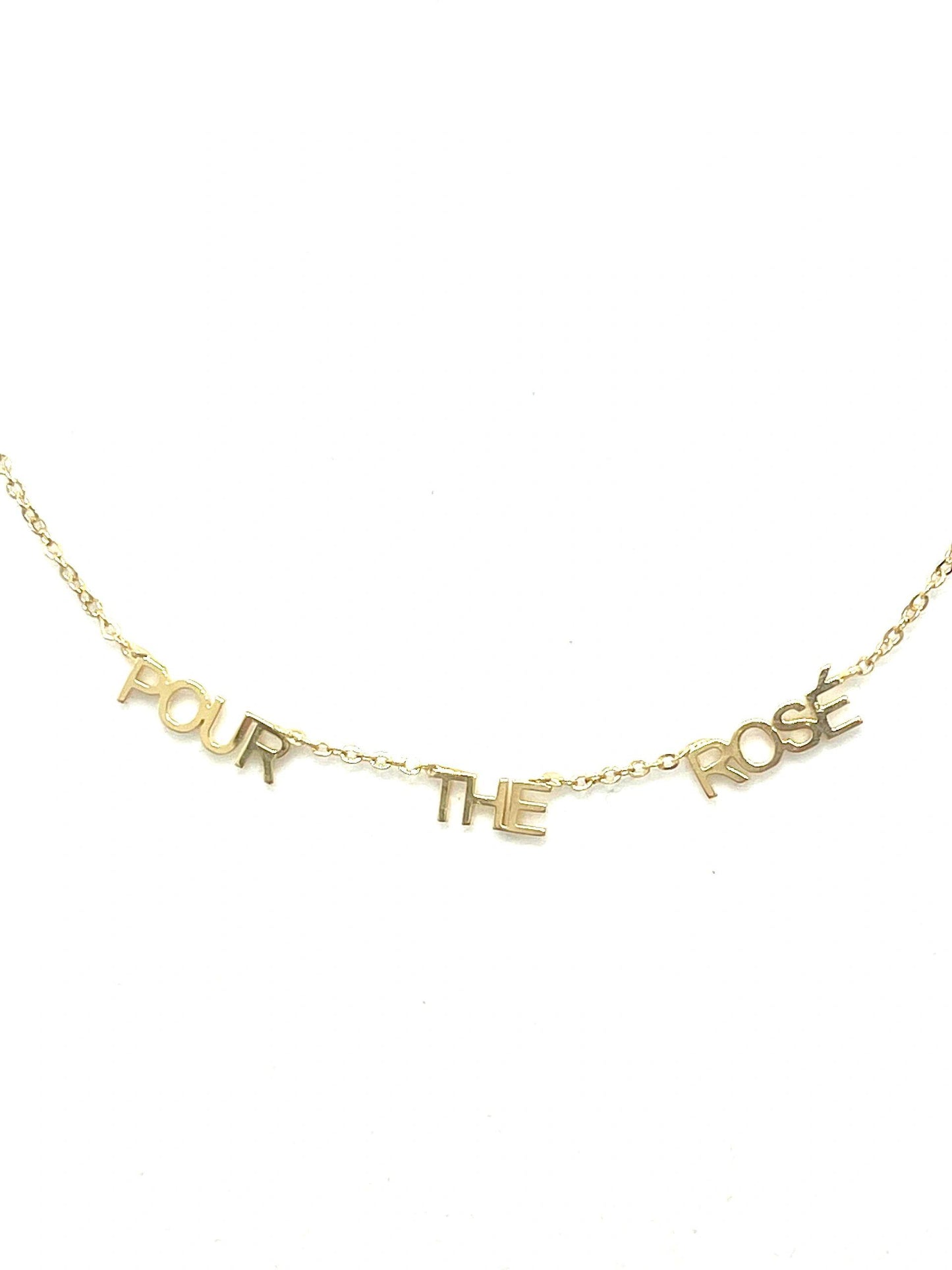 “Pour The Wine | Rosé” Gold Filled Necklace