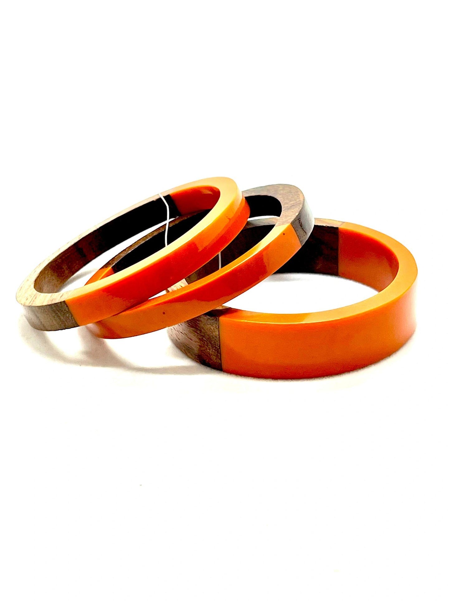 Indian Wood Acrylic Bracelet Set