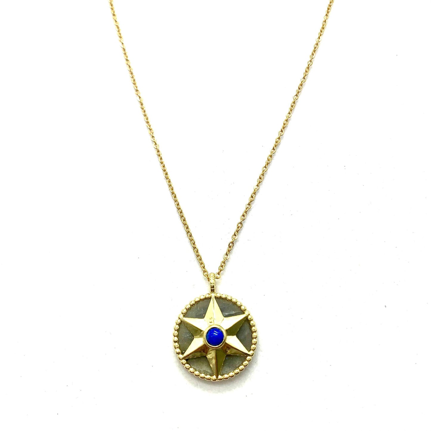 Compass Natural Stone Necklace