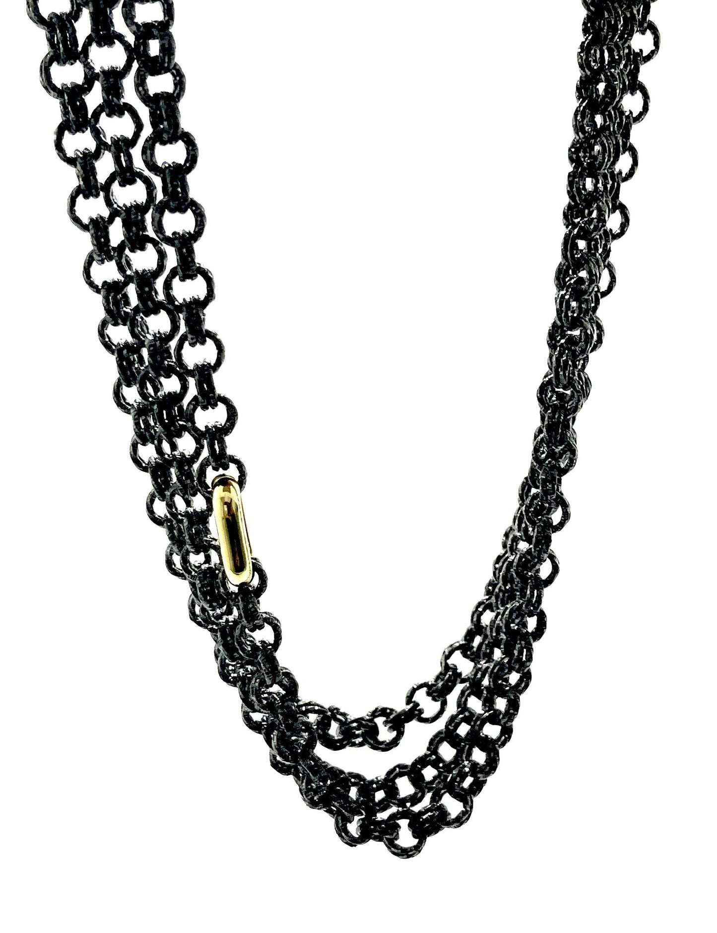 Textured Charcoal Triple Necklace