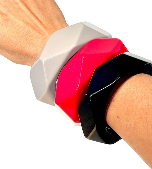Bold Acrylic Bangles - Set of 3