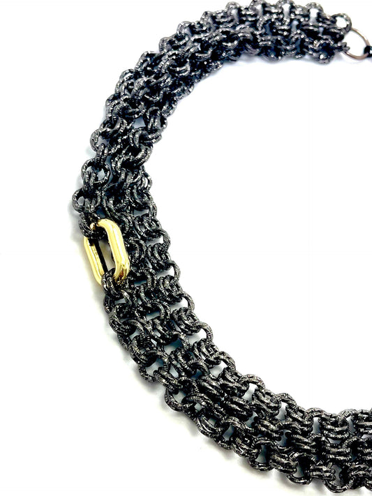 Textured Charcoal Triple Necklace