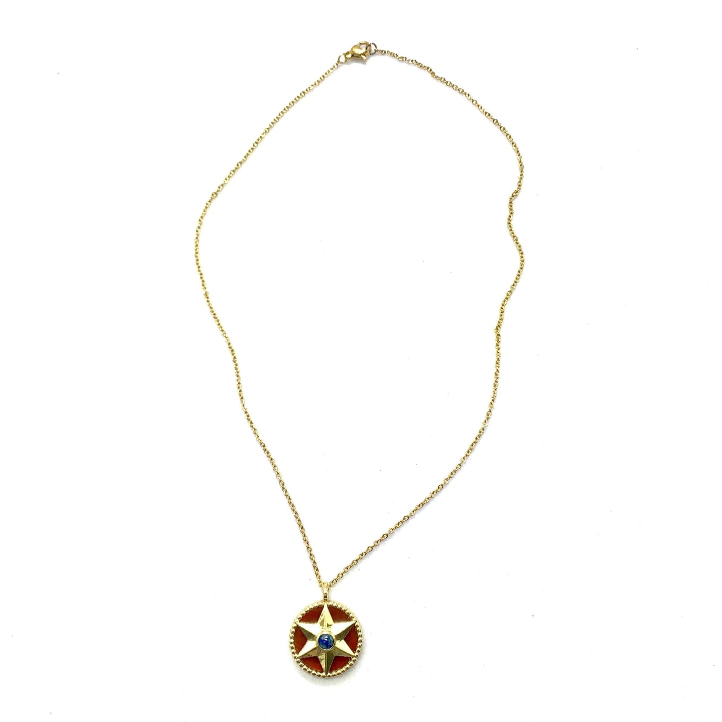Compass Natural Stone Necklace