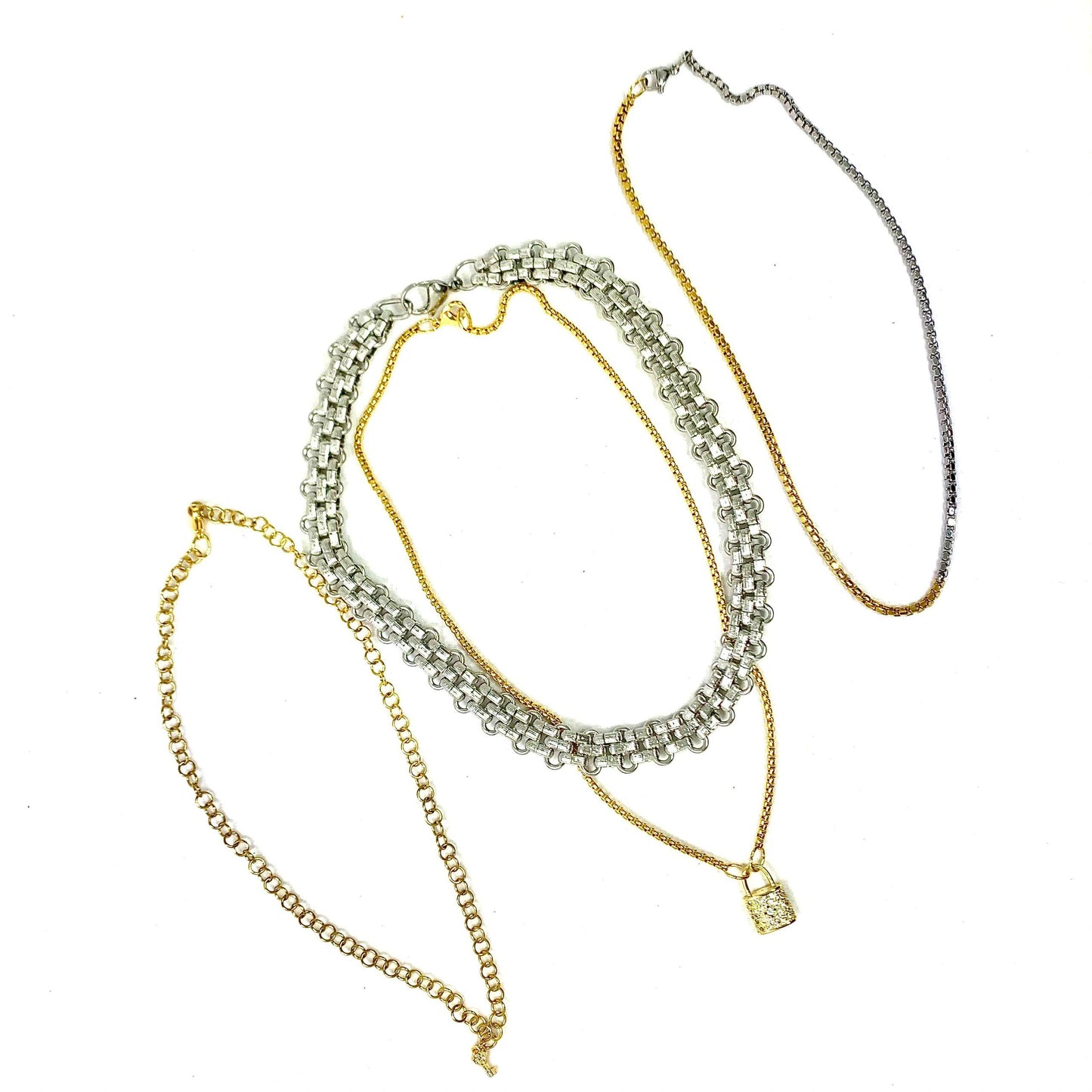 Padlock Necklace Set