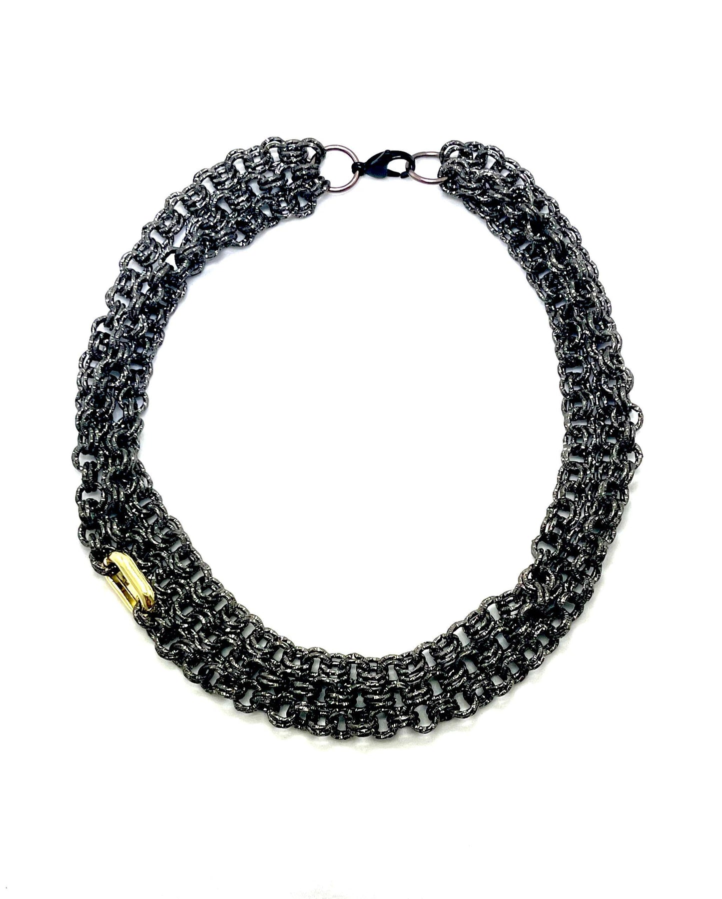 Textured Charcoal Triple Necklace