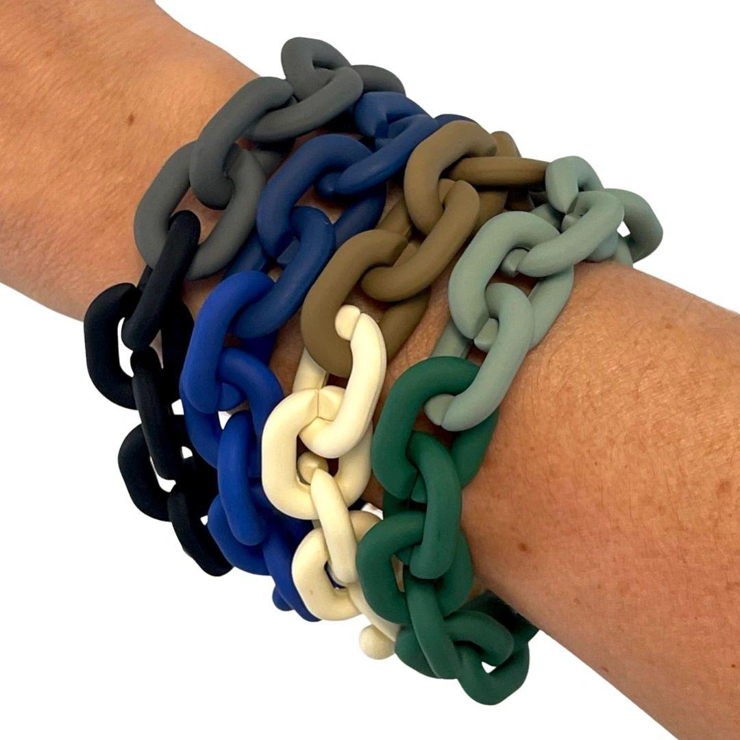 Bulky Links Colored Bracelet - Fall Spring Edition