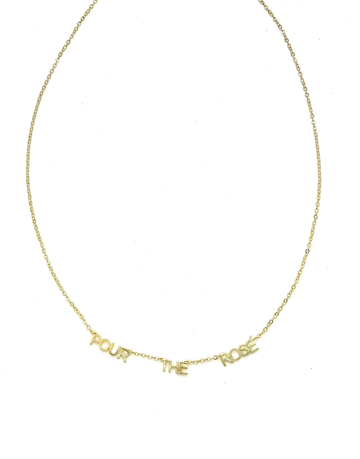 “Pour The Wine | Rosé” Gold Filled Necklace