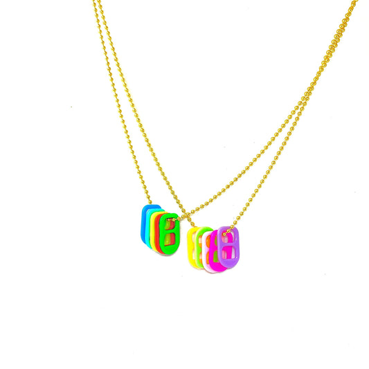 Mixed Colors Tab Necklace