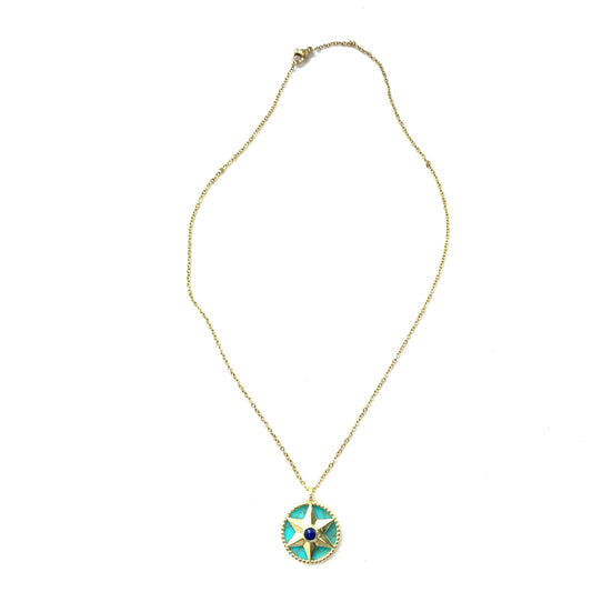 Compass Natural Stone Necklace