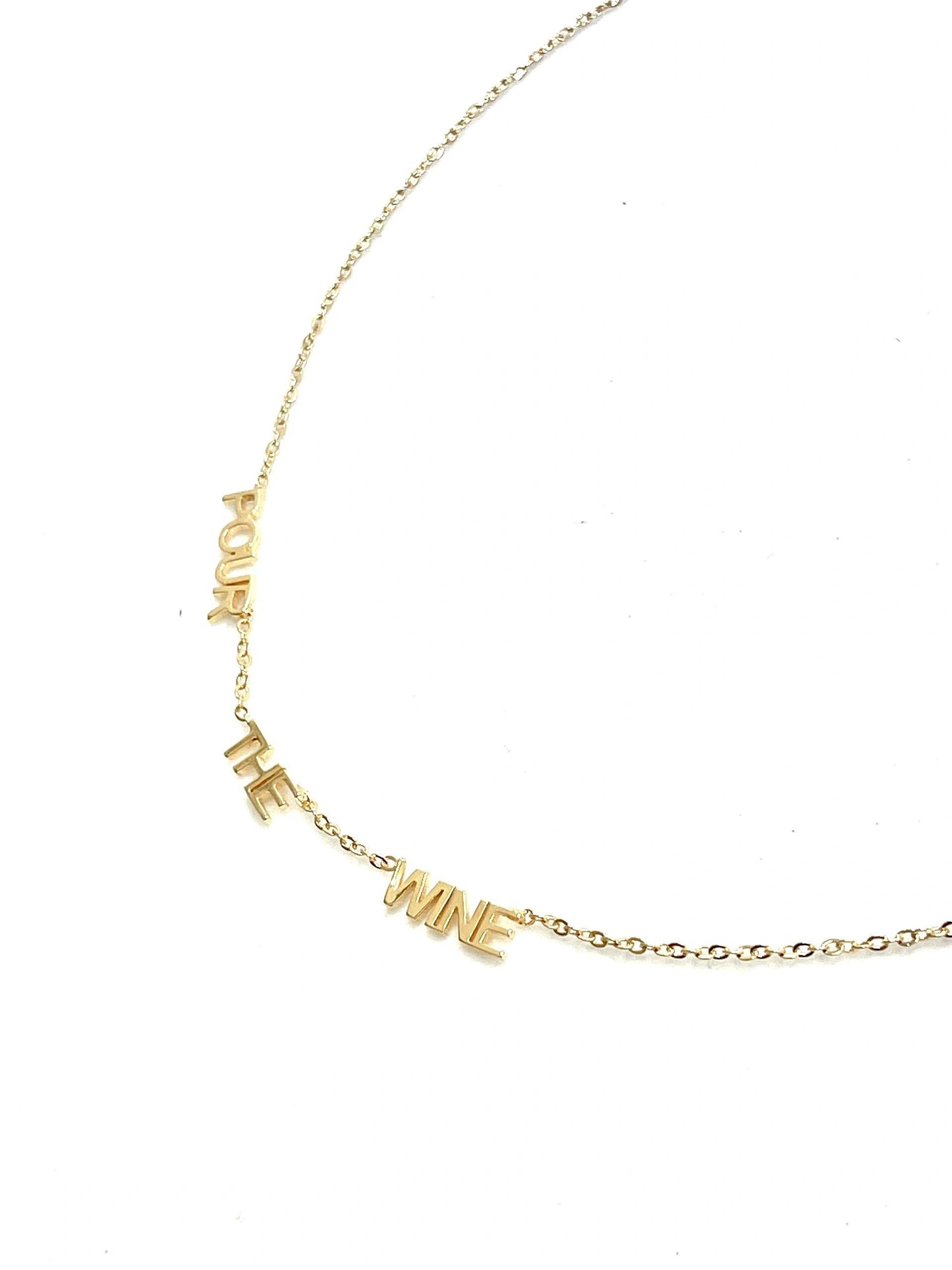“Pour The Wine | Rosé” Gold Filled Necklace