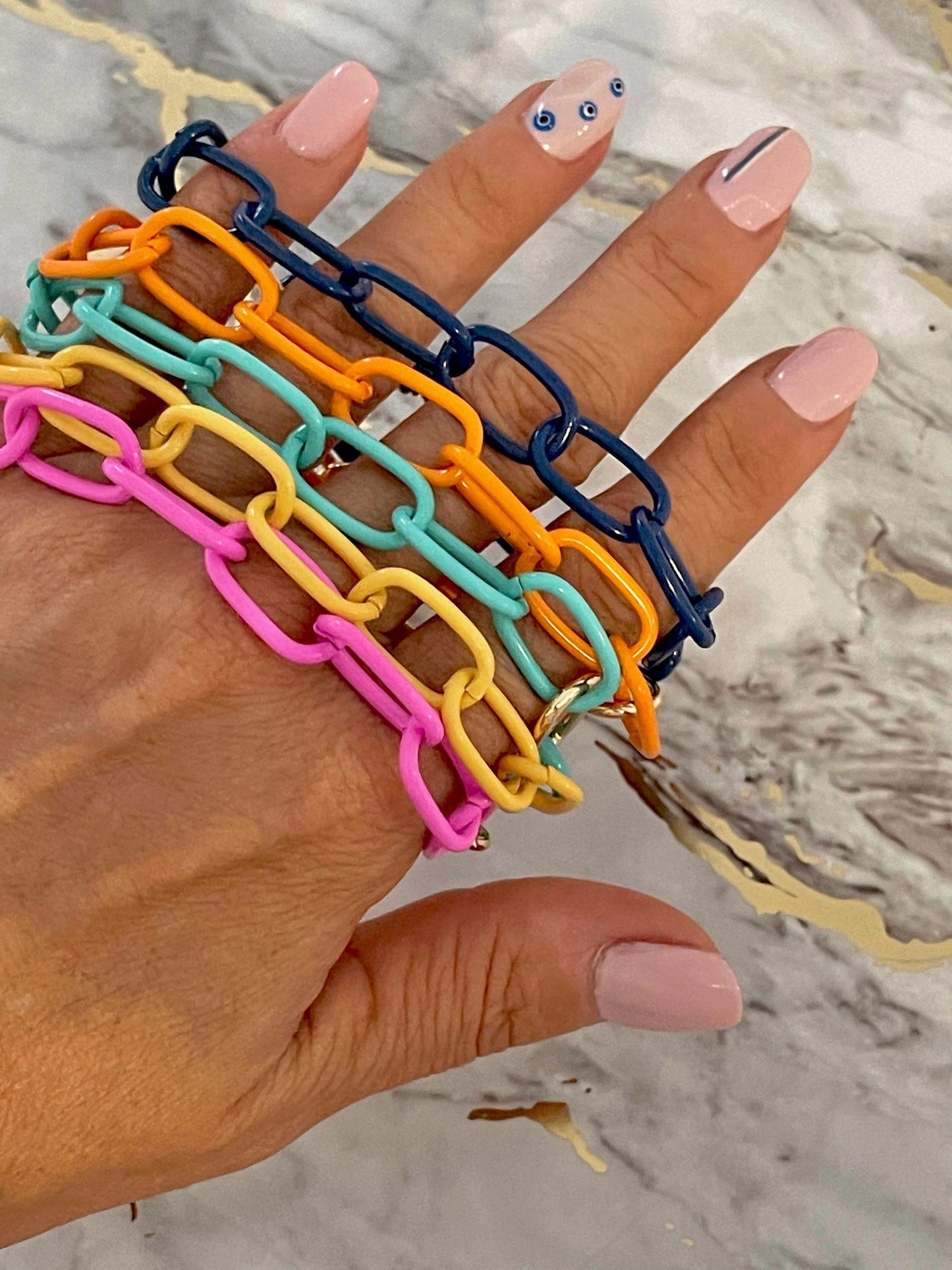 Colored Links Bracelets - Set of 5