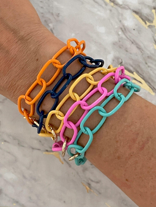 Colored Links Bracelets - Set of 5