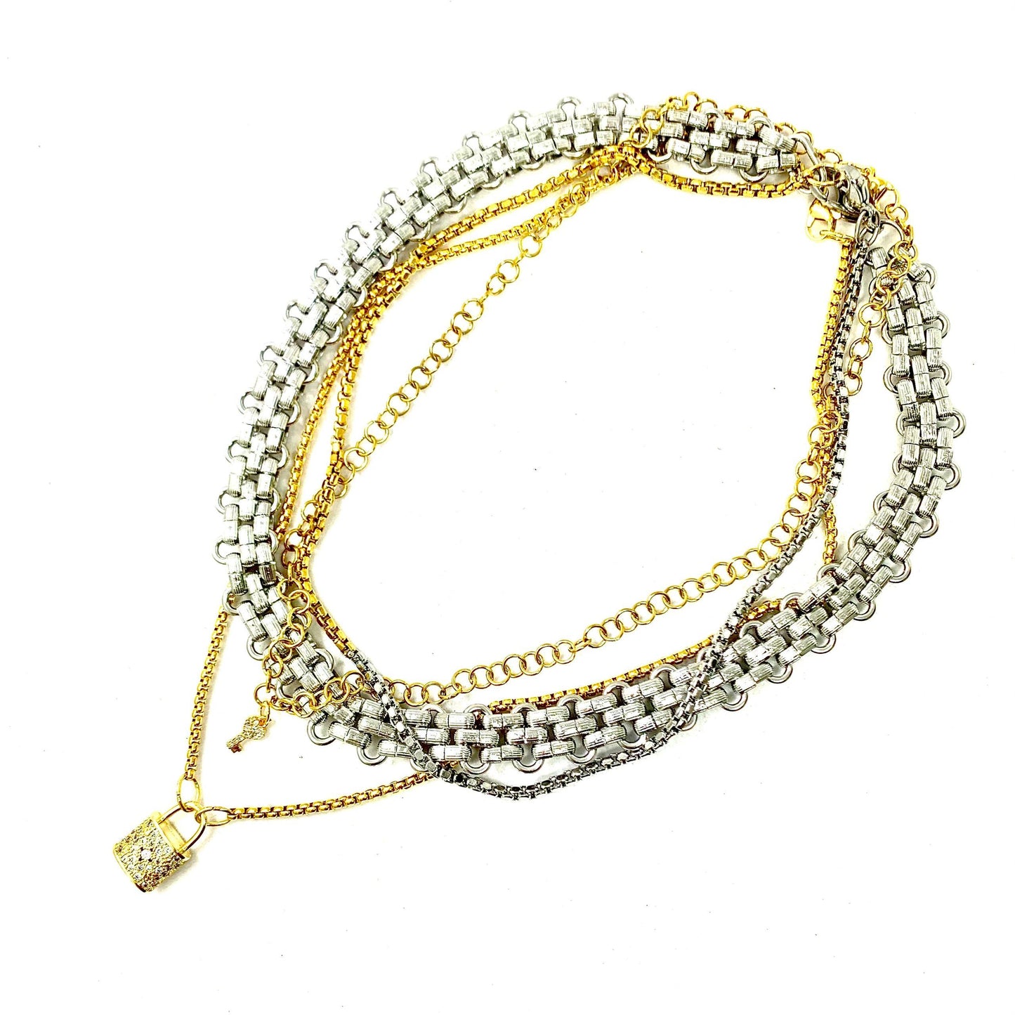 Padlock Necklace Set