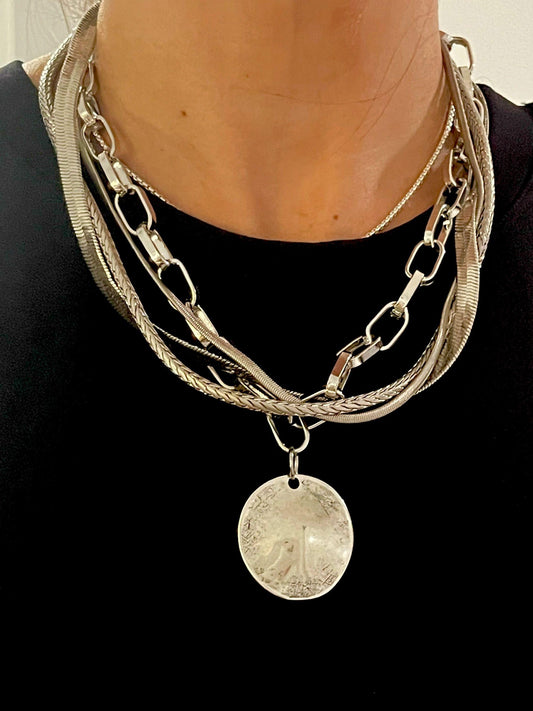 Silver Multi-Chain Necklace
