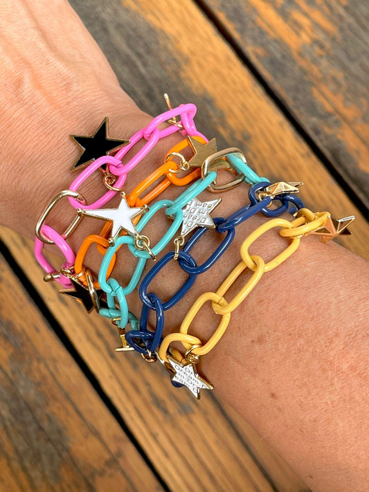 Colored Links Bracelets - Set of 5