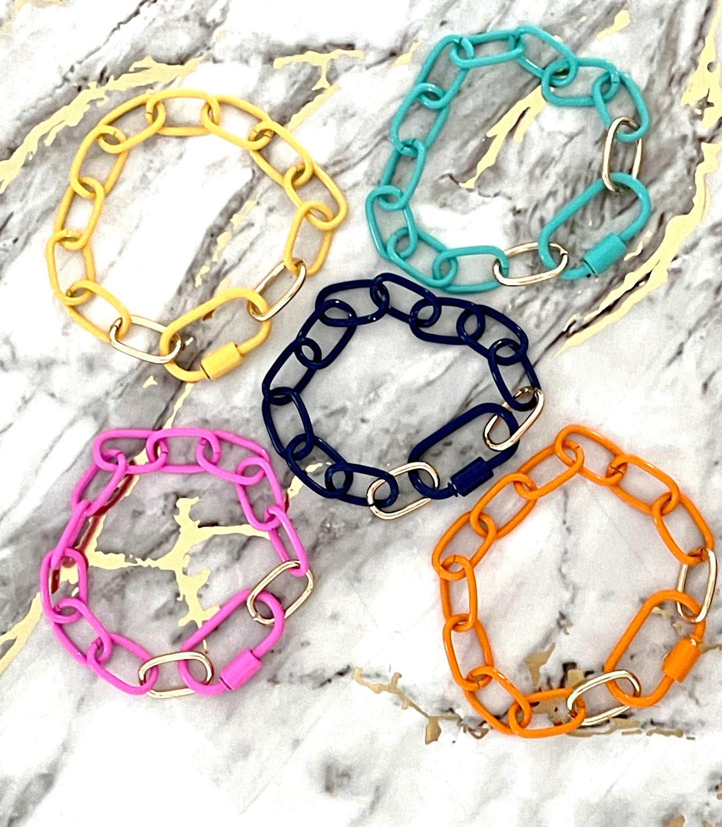 Colored Links Bracelets - Set of 5