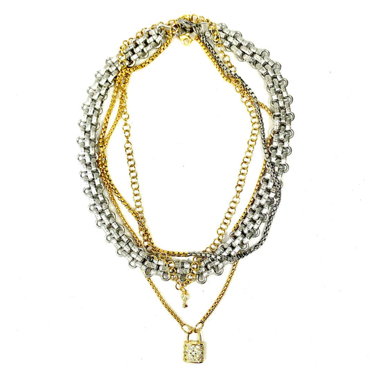 Padlock Necklace Set