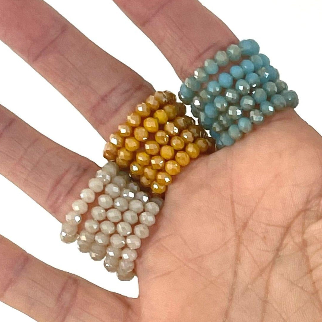 Elastic Smiley Rings - Set of 5