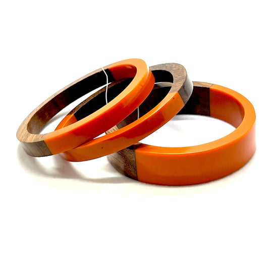 Indian Wood Acrylic Bracelet Set