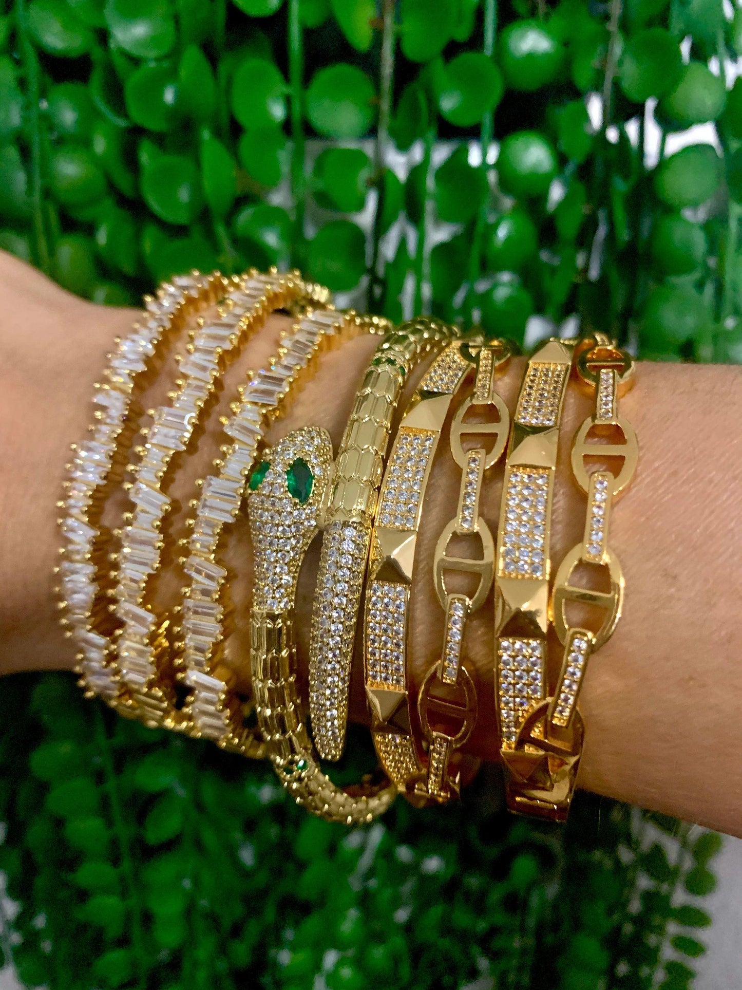 Golden Zirconia Bangle