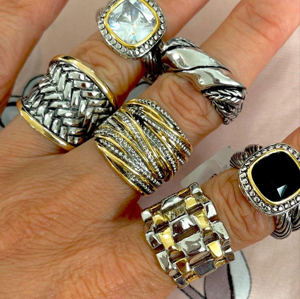Cable Design Inspired Rings
