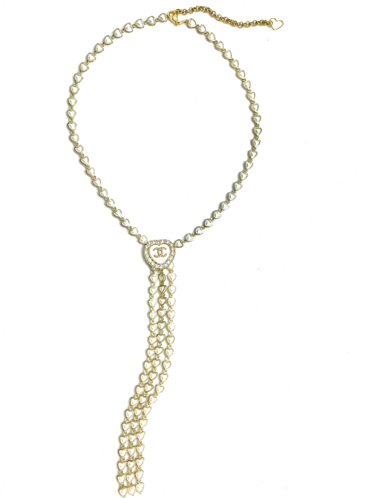 Vintage CC Love Fountain Lariat Re-Worked Necklace